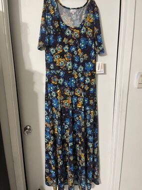 NWT Lularoe Floral Blue Maxi Dress